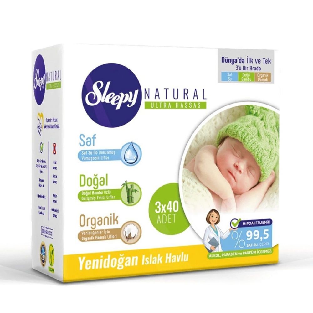 Sleepy Natural Yenidoğan 1 Beden Bebek Bezi 25 kg 40 Adet